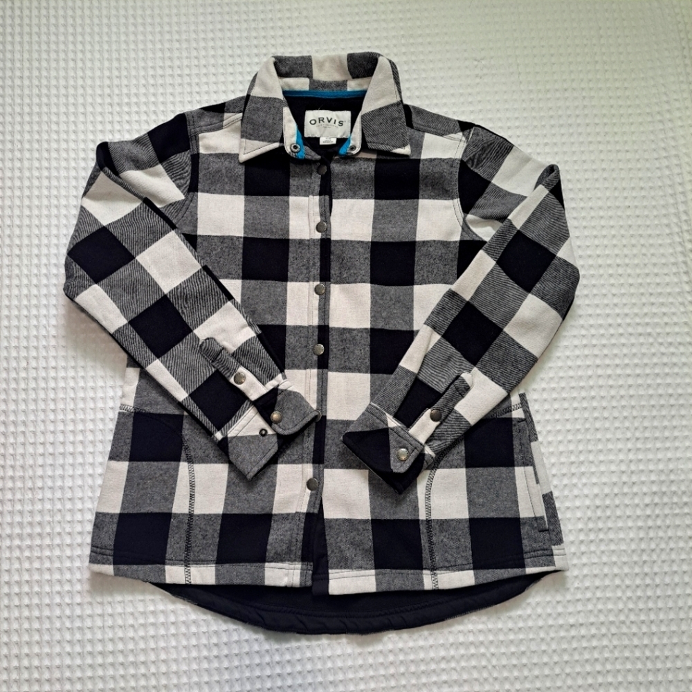 Orvis Balck and White Plaid Flannel